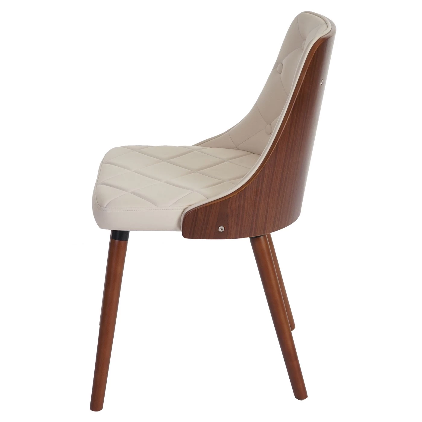 Esszimmerstuhl HWC-A75 (6er Set) - Walnuss Dekor - Beige - Kunstleder 3 Esszimmerstuhl HWC-A75 (6er Set) - Walnuss Dekor - Beige - Kunstleder – Bild 3