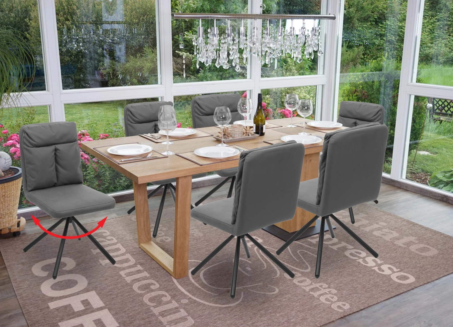 Esszimmerstuhl HWC-G58 (6er Set) - Grau 6 Esszimmerstuhl HWC-G58 (6er Set) - Grau – Bild 6