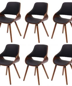 Esszimmerstuhl HWC-D23 (6er Set) - Schwarz - 54 x 84 cm