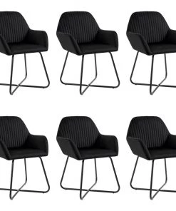 VidaXL Esszimmerstuhl - vidaXL Esszimmerstühle 6 Stk. Schwarz Samt