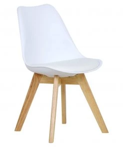 Woltu Esszimmerstuhl Florian - Weiß - Kunststoff - Massivholz