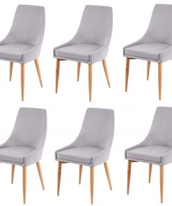 Esszimmerstuhl HWC-B44 II (6er Set) - Hellgrau
