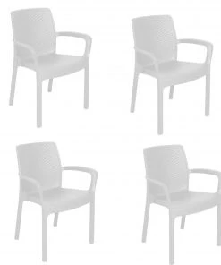 Dmora Set aus 4 stapelbaren Stühlen mit