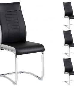 CARO-Möbel Esszimmerstuhl LOANO (4er-Set) - Schwarz