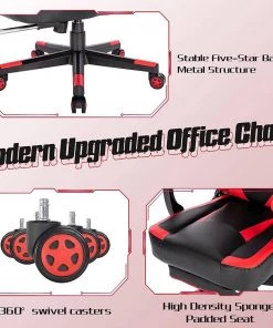 Woltu Gaming Stuhl Kent - Schwarz - Rot -Deutschland Stühle Verkaufs-Shop abcd48459ab842e1b38dd6ecfd7d1192