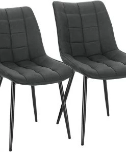 Woltu Esszimmerstuhl Mireya (2er Set) - Anthrazit - 50 x 83 cm - 2er Set