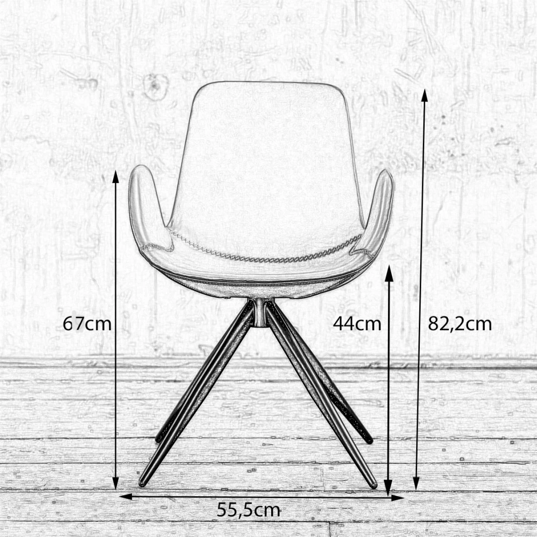 KAWOLA Stuhl QUEN drehbar Kunstleder - Schwarz - Kunstleder 7 KAWOLA Stuhl QUEN drehbar Kunstleder - Schwarz - Kunstleder – Bild 7