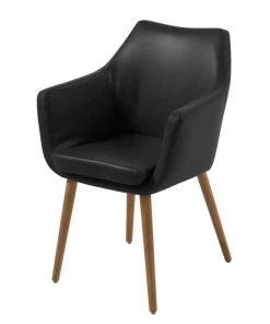 Mørteens Armlehnenstuhl Nicholas - Kunstleder Aken: Vintage Schwarz - Einzelstuhl