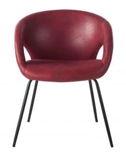 Ars manufacti Armlehnenstuhl Woodlawn II - Bordeaux - Einzelstuhl -Deutschland Stühle Verkaufs-Shop armlehnenstuhl woodlawn ii kunstleder metall rot 4406960