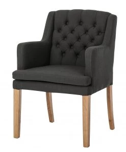 Maison Belfort Armlehnenstuhl Austin - Webstoff Kyra: Dunkelgrau