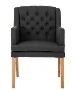 Maison Belfort Armlehnenstuhl Austin - Webstoff Kyra: Dunkelgrau -Deutschland Stühle Verkaufs-Shop armlehnstuhl austin webstoff eiche massiv dunkelgrau 4191732