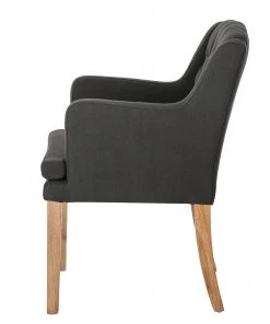 Maison Belfort Armlehnenstuhl Austin - Webstoff Kyra: Dunkelgrau -Deutschland Stühle Verkaufs-Shop armlehnstuhl austin webstoff eiche massiv dunkelgrau 4191736