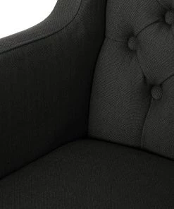 Maison Belfort Armlehnenstuhl Austin - Webstoff Kyra: Dunkelgrau -Deutschland Stühle Verkaufs-Shop armlehnstuhl austin webstoff eiche massiv dunkelgrau 4191756