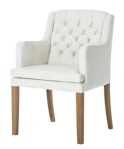 Maison Belfort Armlehnenstuhl Austin - Webstoff Kyra: Weiß