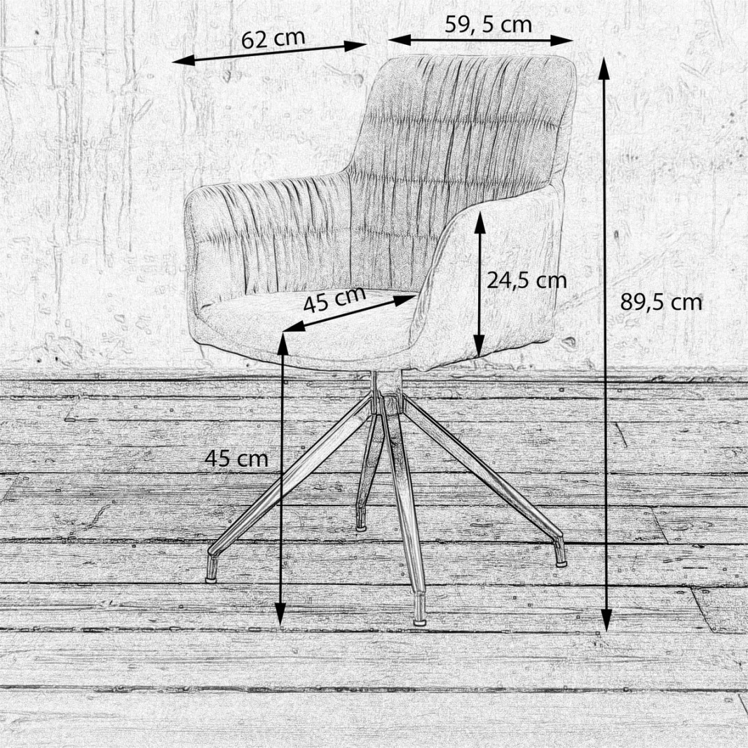 KAWOLA Stuhl NIXIE drehbar Stoff - Grau 8 KAWOLA Stuhl NIXIE drehbar Stoff - Grau – Bild 8