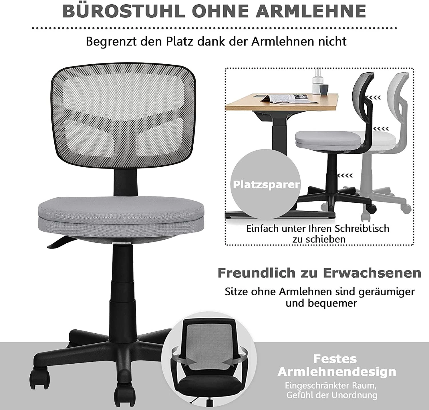 Costway Bürostuhl Computerstuhl 5 Costway Bürostuhl Computerstuhl – Bild 5
