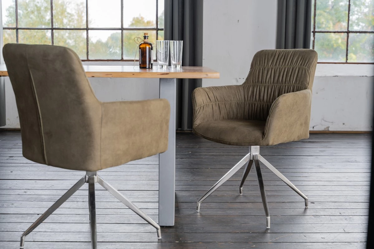 KAWOLA Stuhl NIXIE drehbar Stoff - Grau 2 KAWOLA Stuhl NIXIE drehbar Stoff - Grau – Bild 2