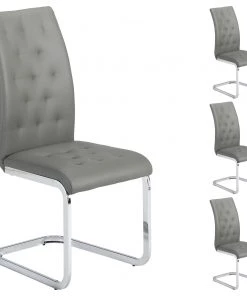 IDIMEX Schwingstuhl CHLOE (4er-Set) - Grau