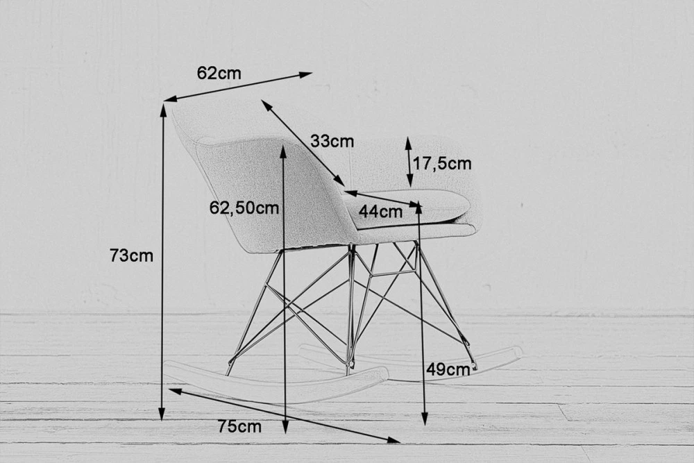 KAWOLA Stuhl STELLA Schaukelstuhl - Stuhl STELLA Schaukelstuhl Hellgrau 6 KAWOLA Stuhl STELLA Schaukelstuhl - Stuhl STELLA Schaukelstuhl Hellgrau – Bild 6