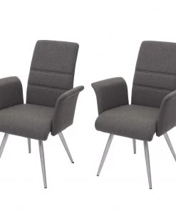 Esszimmerstuhl HWC-G55 (2er Set) - Grau-braun