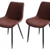 Esszimmerstuhl HWC-E56 (2er Set) - Braun - Textil