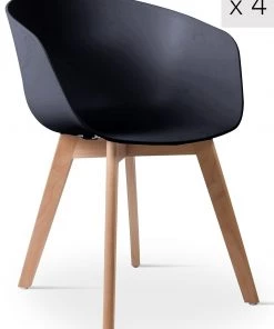 Nordlys Esszimmerstühle (4er Set) ALBORG - Schwarz