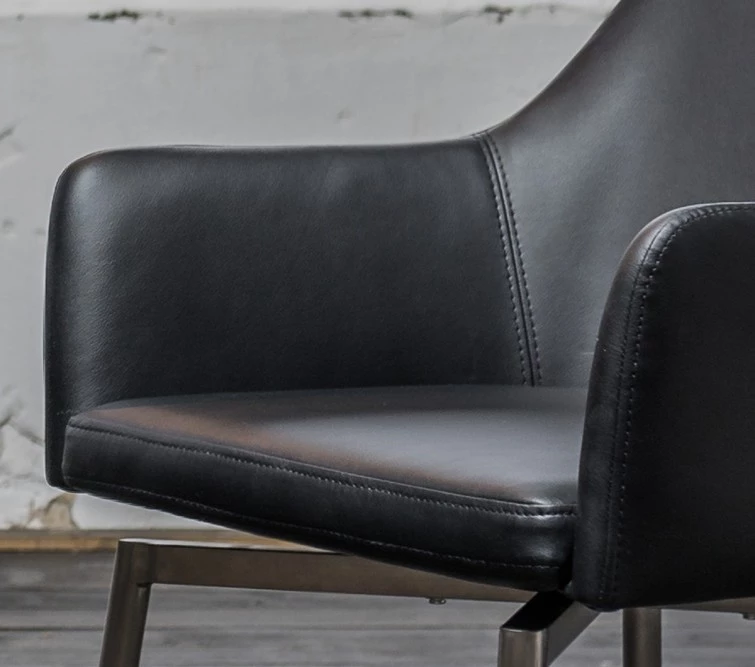 KAWOLA Stuhl Loui Sessel drehbar Kunstleder - Schwarz 4 KAWOLA Stuhl Loui Sessel drehbar Kunstleder - Schwarz – Bild 4