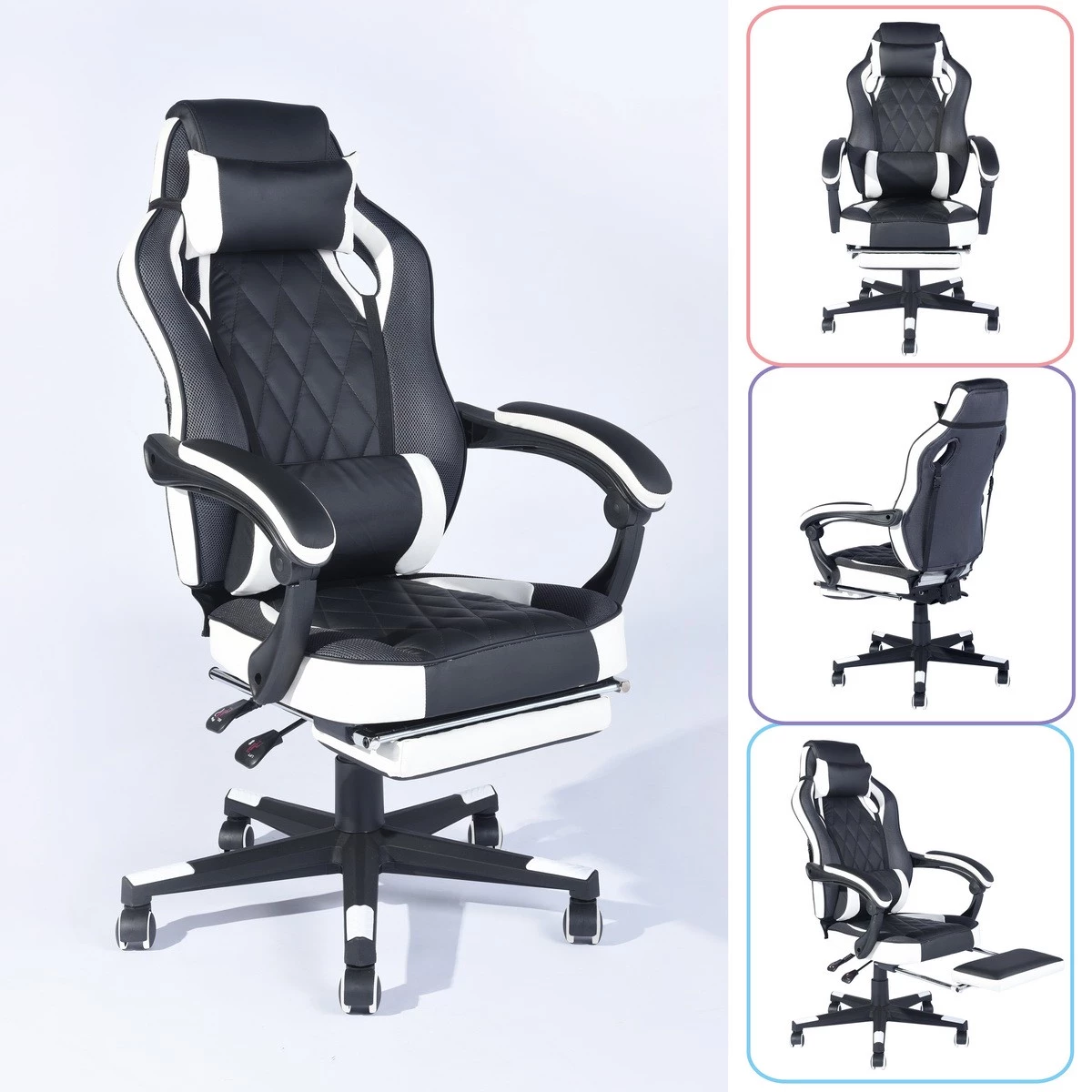 Urban Meuble Gaming-Stühle BURGENDY YKC - Schwarz - Weiß 2 Urban Meuble Gaming-Stühle BURGENDY YKC - Schwarz - Weiß – Bild 2