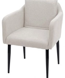 Esszimmerstuhl HWC-H93 - Beige - Textil