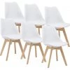 En.casa Esszimmerstuhl Fläten 6er Set - Weiß