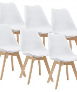 En.casa Esszimmerstuhl Fläten 6er Set - Weiß