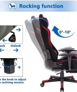 Woltu Gaming Stuhl Allen - Schwarz - Rot -Deutschland Stühle Verkaufs-Shop bb91582249fe41dfa018723293fc2e58