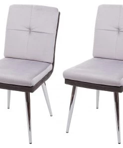 Esszimmerstuhl HWC-G48 (2er Set) - Grau