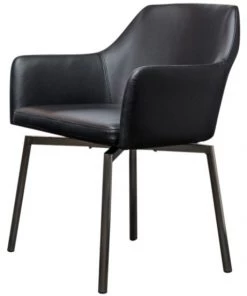 KAWOLA Stuhl Loui Sessel drehbar Kunstleder - Schwarz