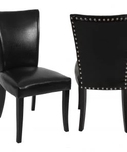 HWC Esszimmerstuhl Chesterfield (2er Set) - Schwarz