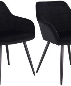 Woltu Esszimmerstuhl Rita (2er Set) - Schwarz