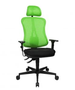 Topstar Bürodrehstuhl Head Point - Grün / Schwarz - Mit Kopfstütze - Höhenverstellbare Armlehnen