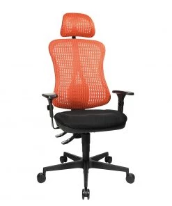 Topstar Bürodrehstuhl Head Point - Rot / Schwarz - Mit Kopfstütze - Höhenverstellbare Armlehnen
