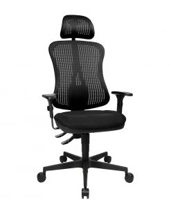 Topstar Bürodrehstuhl Head Point - Schwarz - Mit Kopfstütze - Höhenverstellbare Armlehnen