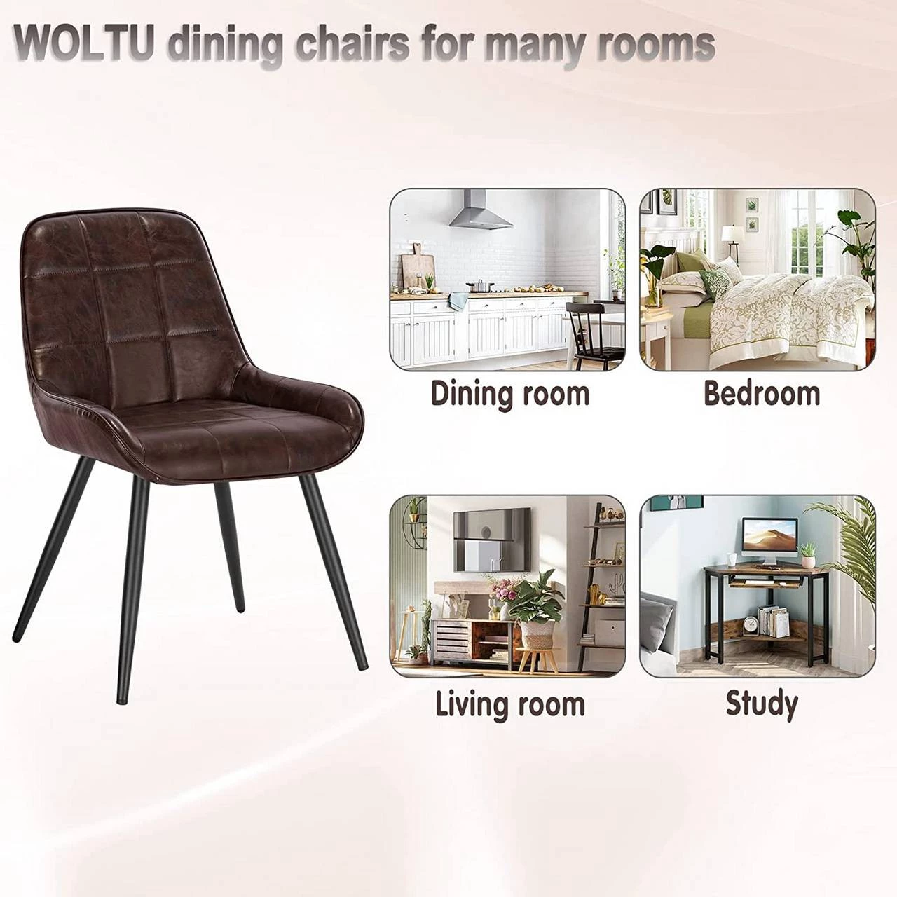 Woltu Esszimmerstuhl Olaf (2er Set) - Dunkelbraun 6 Woltu Esszimmerstuhl Olaf (2er Set) - Dunkelbraun – Bild 6