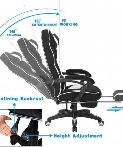 Woltu Gaming Stuhl Ricco - Schwarz - Weiß -Deutschland Stühle Verkaufs-Shop c15a7b71759343ecbaef92a062d3c151