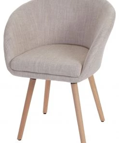 HWC Esszimmerstuhl Malmö T633 - Beige - Grau - Textil