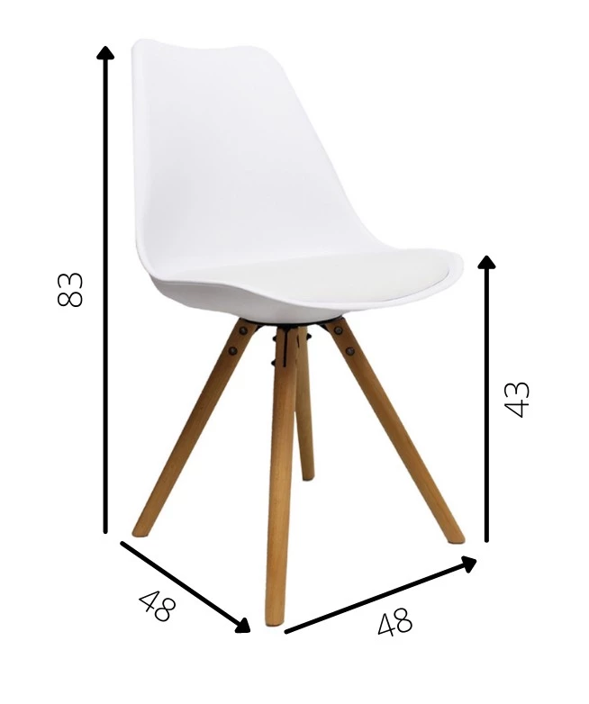 Dimehouse Harrow Schalenstuhl Kunstleder - Weiß 7 Dimehouse Harrow Schalenstuhl Kunstleder - Weiß – Bild 7