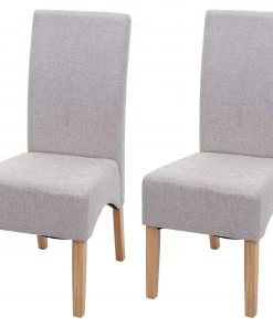 HWC Esszimmerstuhl Latina (2er Set) - Beige - Schwarz