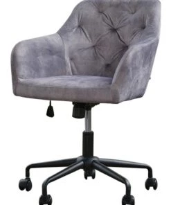 KAWOLA Bürostuhl KAYA Velvet - Schwarz - Grau