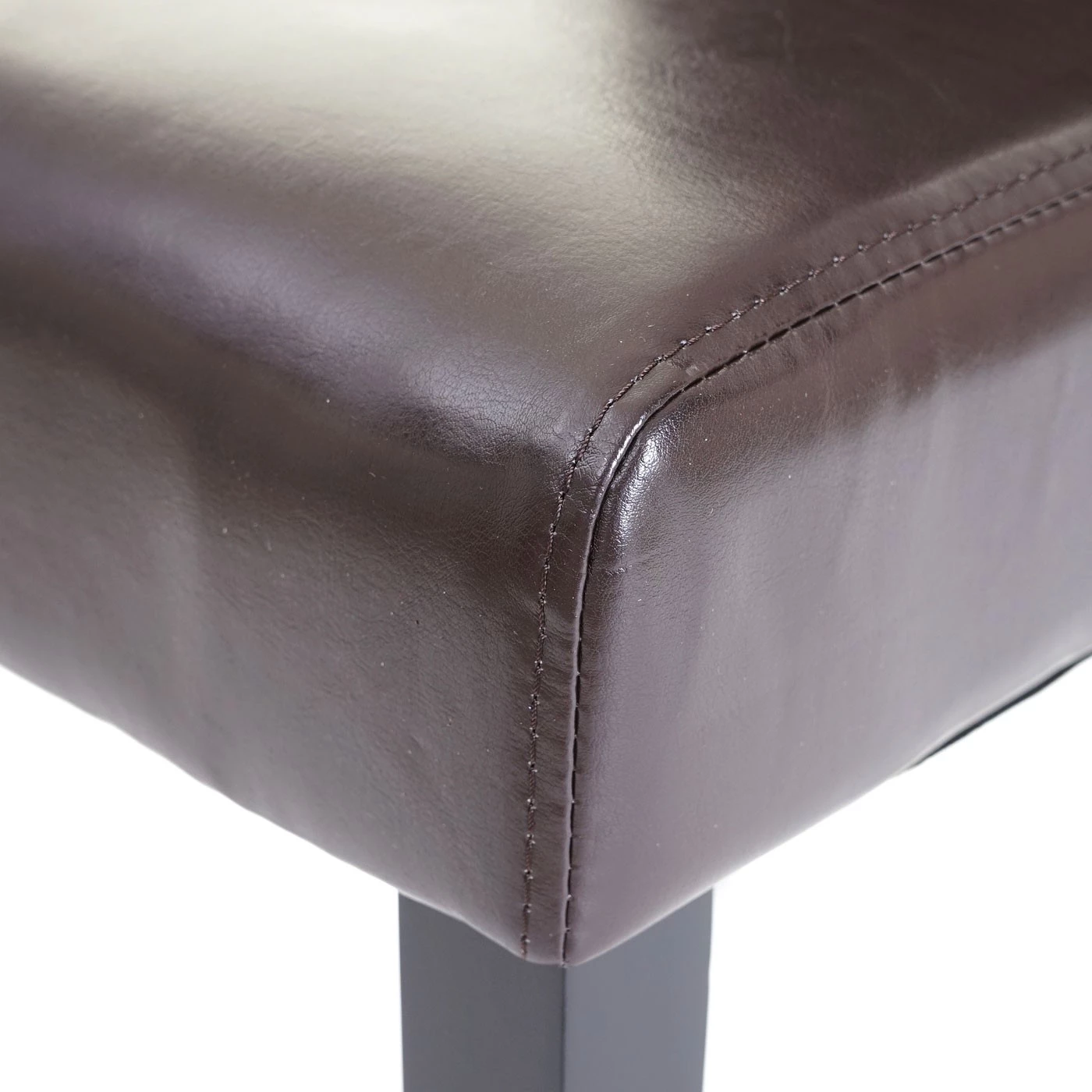 Esszimmerstuhl HWC-E58 (2er Set) - Braun - Schwarz - Kunstleder 5 Esszimmerstuhl HWC-E58 (2er Set) - Braun - Schwarz - Kunstleder – Bild 5