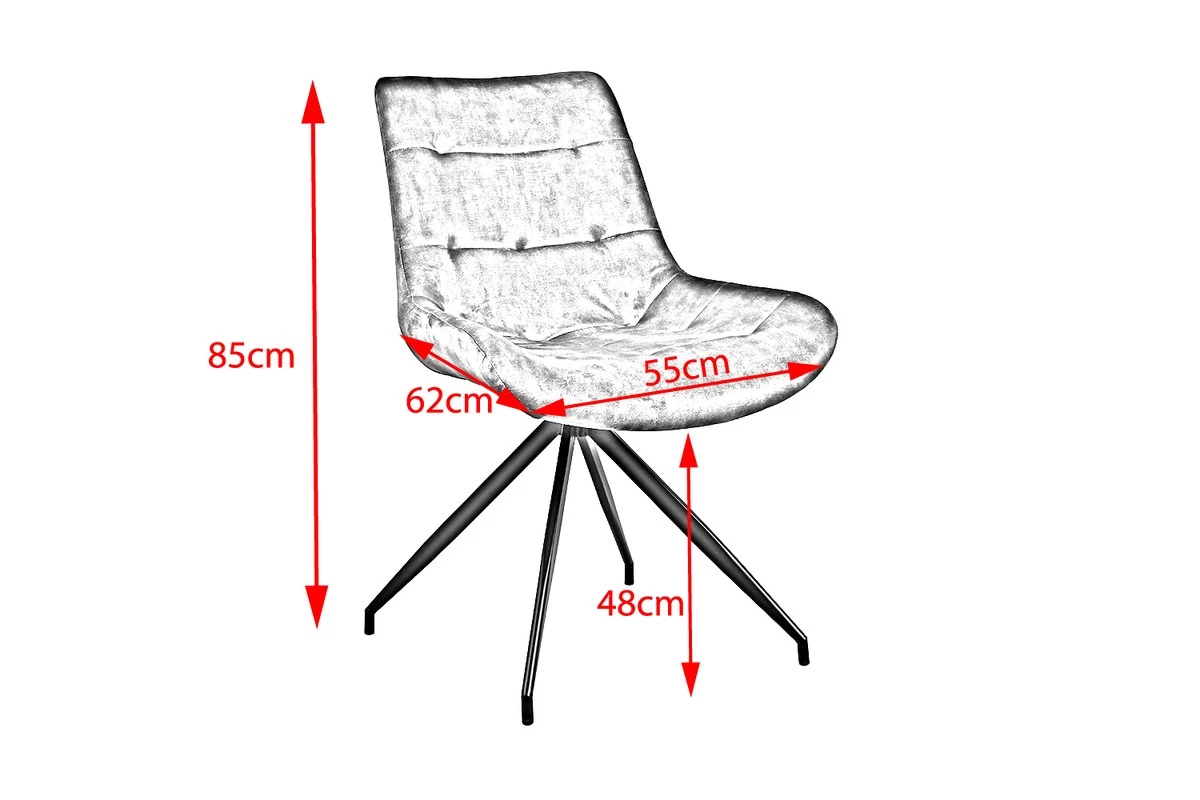 KAWOLA Stuhl ENYA Esszimmerstuhl Velvet - Grau 7 KAWOLA Stuhl ENYA Esszimmerstuhl Velvet - Grau – Bild 7