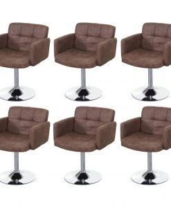 HWC Esszimmerstuhl Orlando (6er Set) - Braun