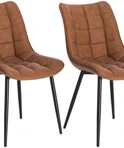 Woltu Esszimmerstuhl Serge (2er Set) - Braun