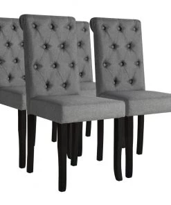 VidaXL Esszimmerstuhl - vidaXL Esszimmerstühle 4 Stk. Dunkelgrau Stoff